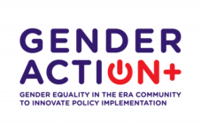 Logo Genderaction+. Gender equality in the era community to innovate policy implementation.